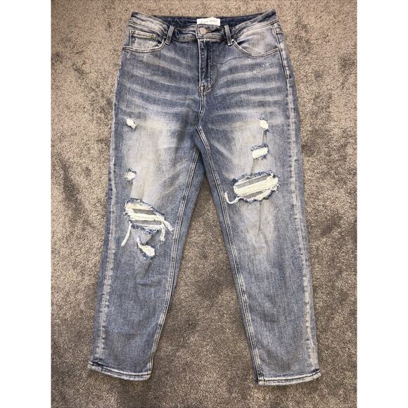 Risen Jeans Tapered Leg Distressed Jeans Size 11/30 - Picture 1 of 8